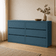 thumbnail image 2 of Cómoda "Arauco" 6 Cajones Mueble de Pino Natural Minimalista - Azúl Marino - 120x40x90 cm, 2 of 3
