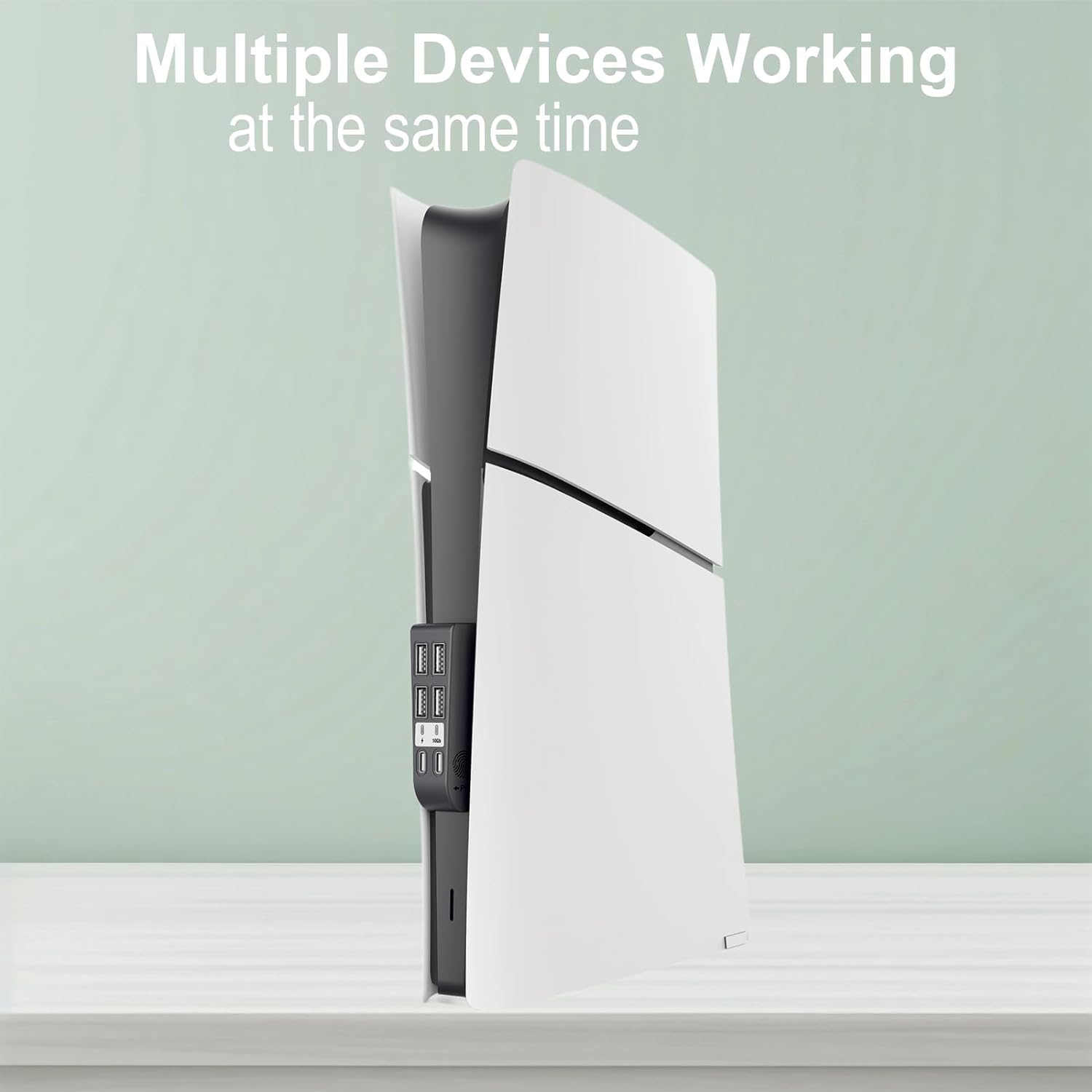 Hub Usb Aaronmei 6 En 1 Para Ps5 Slim Blanco