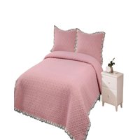 Genérico - Cubrecama Quilt De Verano Bordado 2 Plazas Rosa O