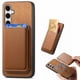 thumbnail image 4 of Funda de Cuero Magnética con Tarjetero para Samsung Galaxy S24 Plus Cubierta Delgada Marrón, 4 of 5