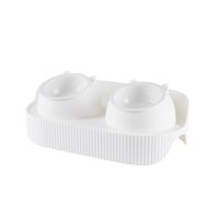 Magideal - Elevados Para Gatos Con Soporte Elevados De Cerámica Para Comida De Gatos Platos De Alimentación Cuenco Protector Para El Cuello Para Blanco