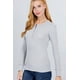 thumbnail image 4 of Saronite Camiseta Térmica Básica de Manga Larga con Cuello Henley de Algodón Acanalado, Gris Jaspeado Claro (para Mujer), 4 of 4