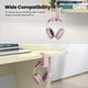 thumbnail image 3 of Soporte ajustable para auriculares - Soporte para auriculares de juegos de PC con giro de 360 grados, colgador con abrazadera para debajo del escritorio, organizador con clip para cables -Rosa, 3 of 7