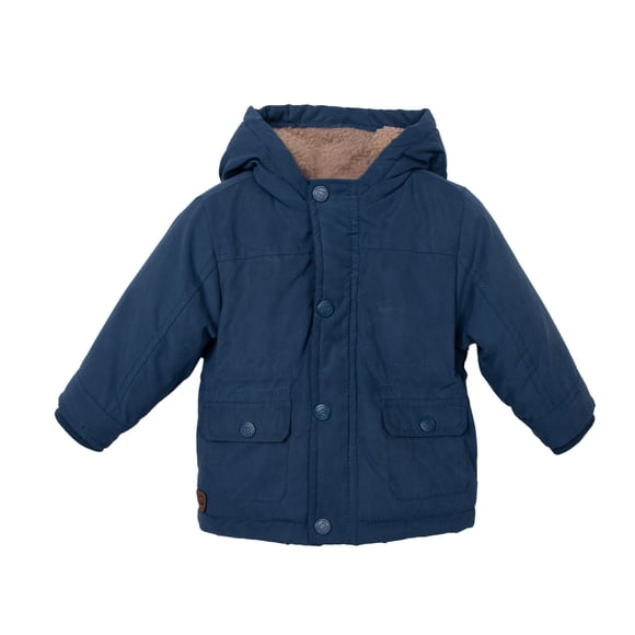 Chaqueta Bebé Niño Forrada con Gorro Azul Marino