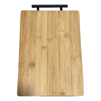 Genérico - Tabla Para Picar De Bambú Madera Rectangular Con Asa Mediana