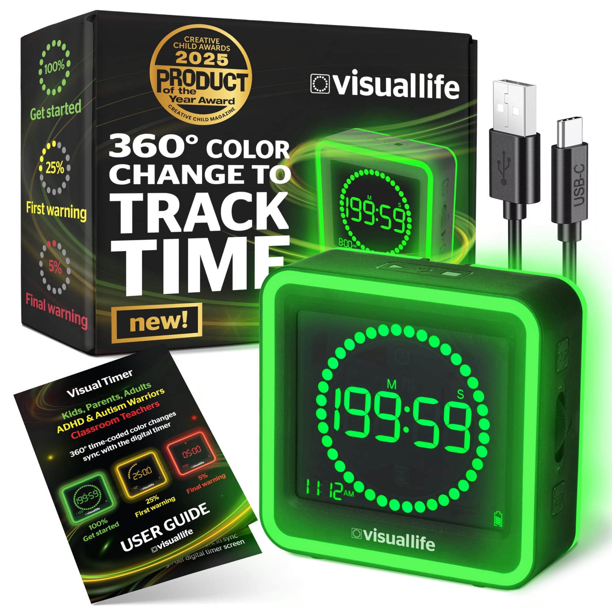 Generic - Visual Life Timer, Nuevas Señales De Color Cronometradas, Anchor Focus, 200 Minutos