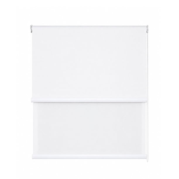 Cortina Roller Blackout 2 Paño 150x240 Doble Con Visillo Sin Cenefa