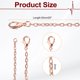 thumbnail image 2 of Uxcell paquete de 20 cadenas de collar de 20 pulgadas a granel 2mm chapadas en oro rosa con cierres de langosta para hacer joyas, 2 of 7