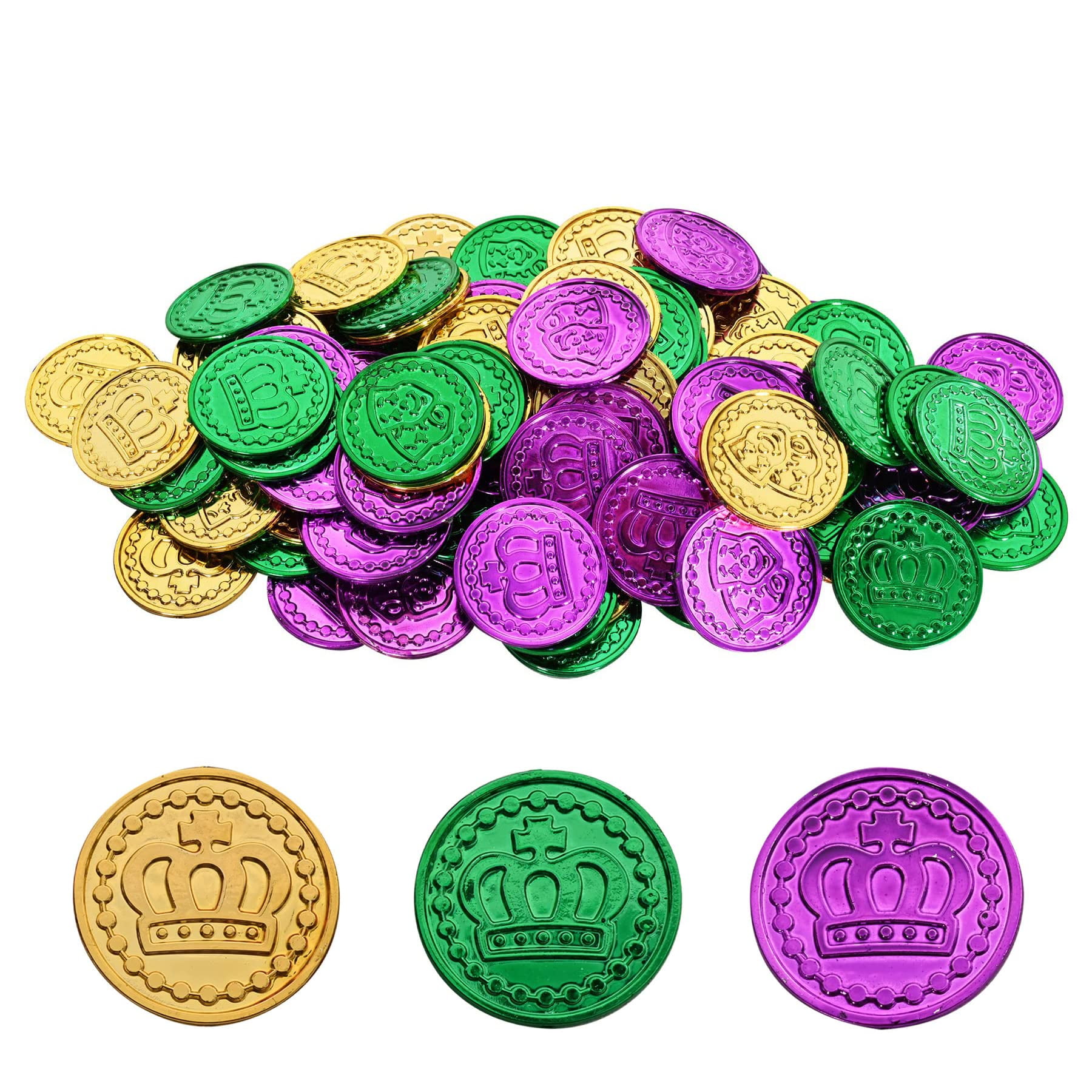 Monedas De Oro De Mardi Gras Lkqbbsz De Plástico Para Buena Suerte, 30 Unidades