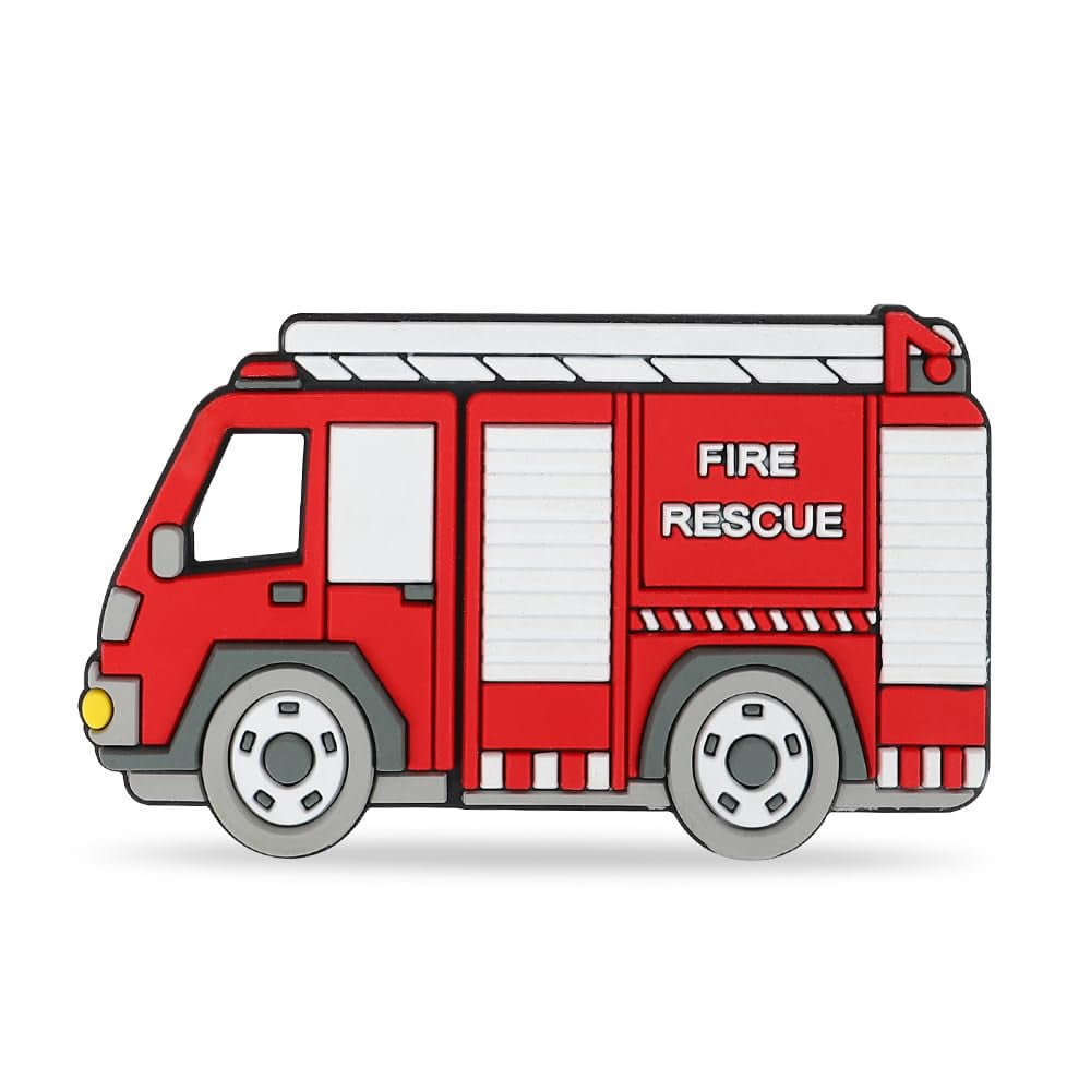 Mordedor De Silicona Con Forma De Camión De Bomberos Cuebo Sin Bpa Para Bebés