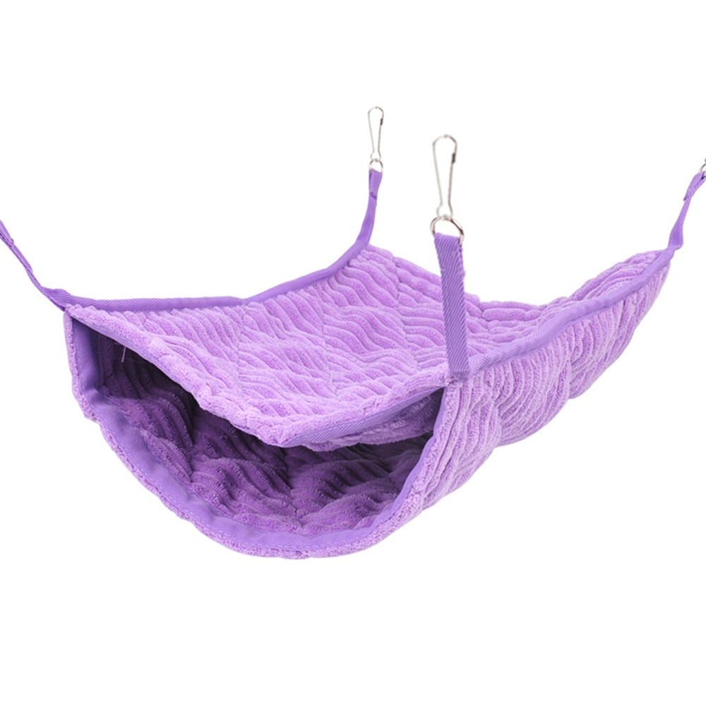 Xusx111 - Hammock Grande Hurón, Colgante Túnel Cama Para Jaula Ajuste Ratas Chinchilla - Hammock De Peluche Hurón Invierno Peluche Algodón Colgante Nido Púrpura