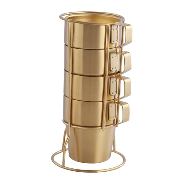 4 Tazas De Café Apilables De Acero Inoxidable, Tazas De Té Para Acampar, Desayunos Y Fiestas