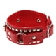 thumbnail image 4 of Pulsera de cuero ajustable punk brazalete ancho para los hombres, mujeres, rojo, 4 of 5