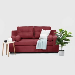 Intermuebles - Sofá 3 Cuerpos Santi Tela Burdeo