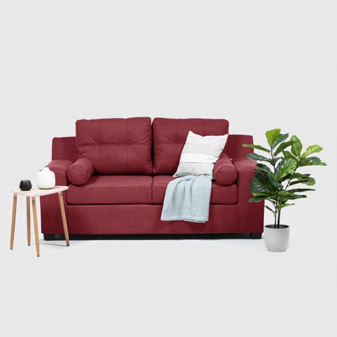 Intermuebles - Sofá 3 Cuerpos Santi Tela Burdeo