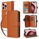 thumbnail image 3 of Funda Cartera con Cremallera y Correa para iPhone 16 Pro Soporte y Tarjetero Marrón, 3 of 6