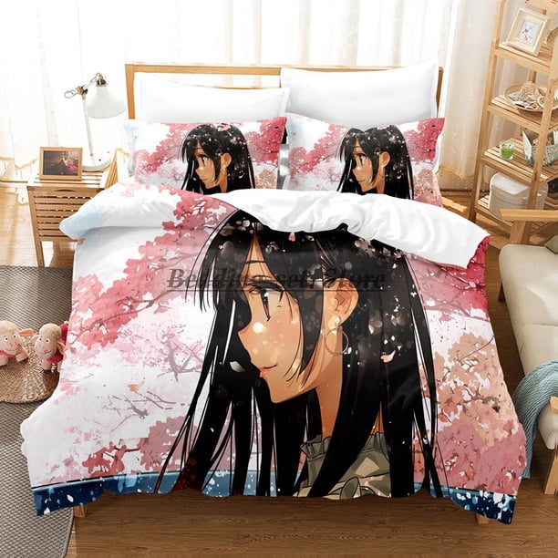 Cute Kanojo Okarishimasu Bedding Set Bed Set Aldult Kid Bedroom Duvetcover SetsBed