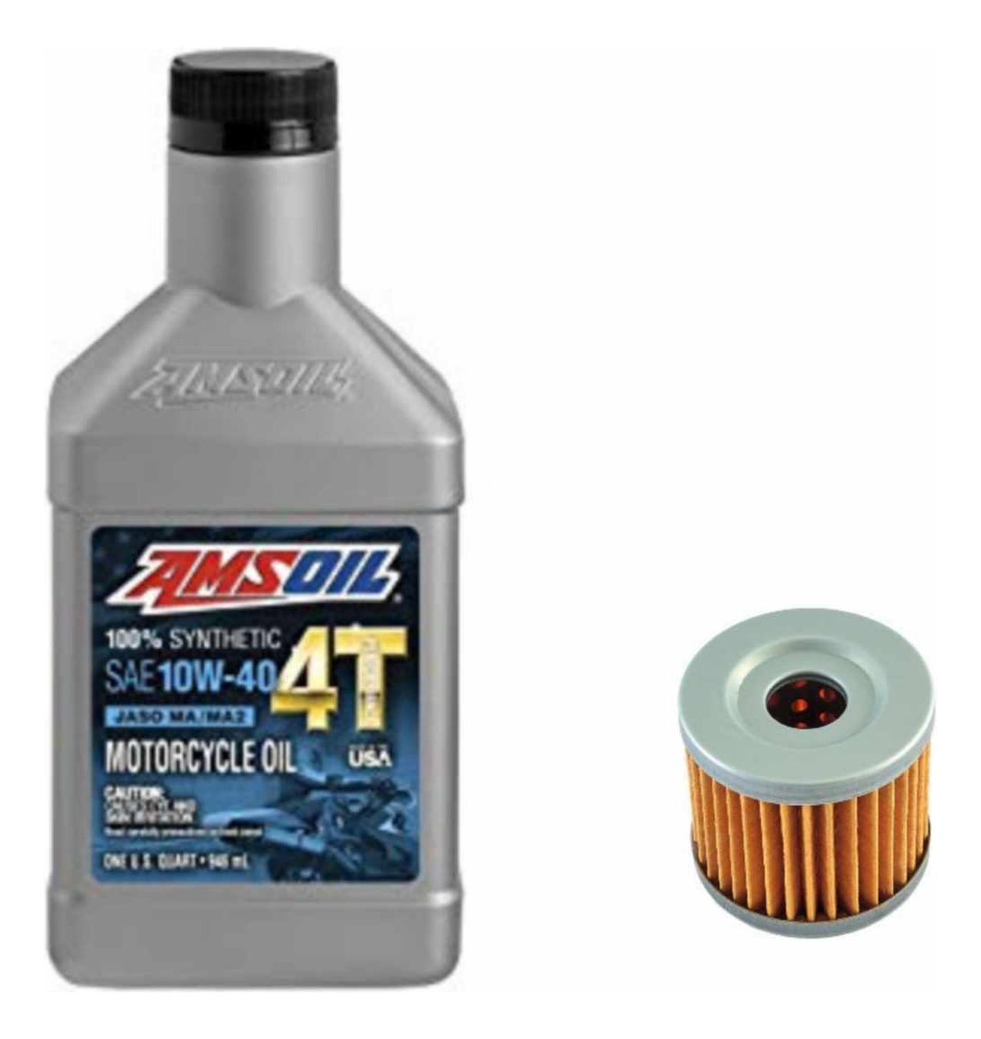 Kit Mantecion Moto Suzuki Gs 150R (Amsoil 10W40 + Filtro) Gris