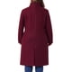 thumbnail image 3 of Abrigo de invierno largo con bolsillos y abertura trasera para mujer de talla grande Agnes Orinda, cuello alto clásico, manga larga, 2X Burdeos, 3 of 6