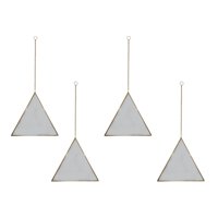 Fliperex - Set 4 Espejos Pared Para Colgar Triangular Marco De Espejo