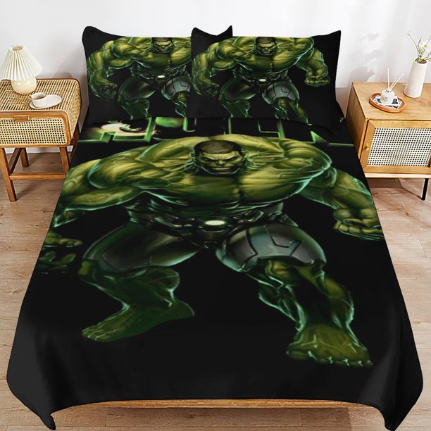 Hulk Bedding Sets Ultra Soft Skin-Friendly Duvet Cover 3 Piece, Cute Comforter Cover Bed Set for Boys Girls Kids