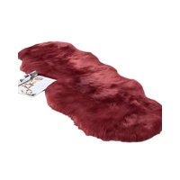 Teng Fei - Alfombras Decorativas Imitacion Piel De Conejo Burdeo