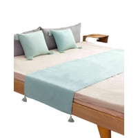 Imac Hogar - Piecera Mas 2 Fundas Con Pompones Verde Menta