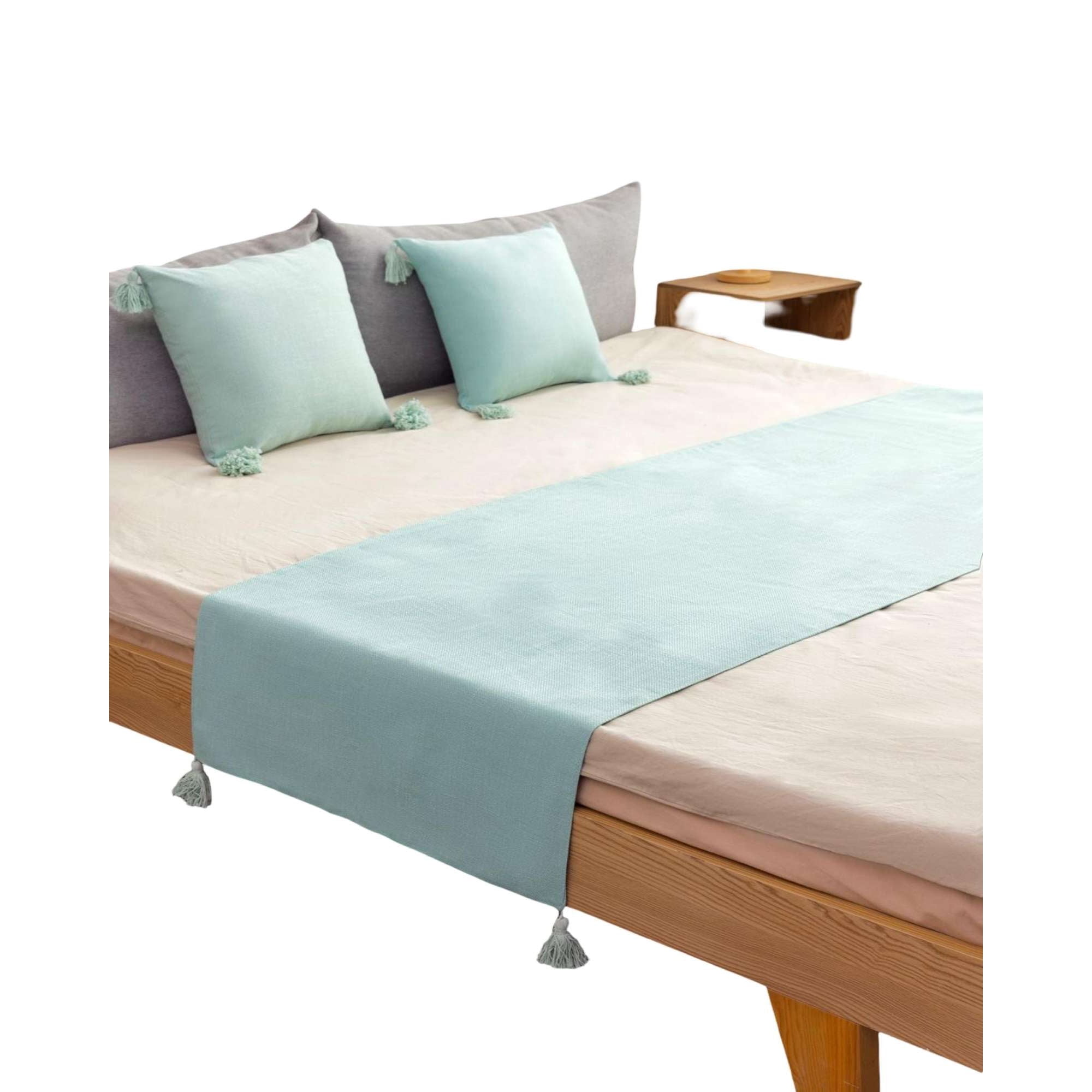 Imac Hogar - Piecera Sin Fundas Con Pompones Verde Menta