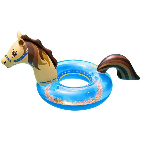 Anillo inflable para piscina Swimline Hobby Horse con purpurina, 170 x 94 x 79 cm