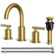 thumbnail image 1 of Grifo de baño FORIOUS, oro cepillado, 3 orificios y 2 manijas, 20 cm, 1 of 9