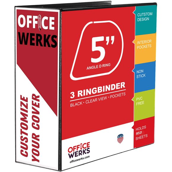 Carpeta de 3 Aros Ring Binder Depot con Aros en D de 5" Negra