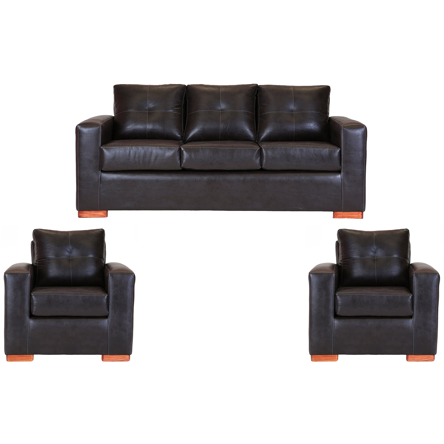 Muebles Altiro - Sofá Israel 311 - Cuero Sintético Pu Café Moro