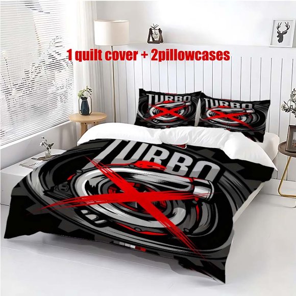 3pcs Turbine Mechanical Wind Poster Theme Bedding Set Duvet Cover and Pillowcases
