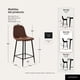 thumbnail image 4 of Silla Piso Bar Taburete Respaldo Gamuza Metal Alta Cocina Spoon Marrón, 4 of 8