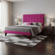 thumbnail image 2 of Cama 2 Plazas Abotonada Incluye Base y Respaldo FUCSIA Flobal, 2 of 4