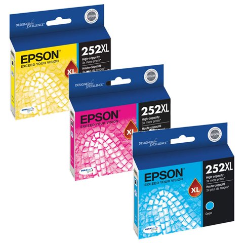 Juego De Cartuchos De Tinta Epson T252Xl220 T252Xl320 T252Xl420 (Cmy)