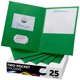 thumbnail image 1 of Carpetas de papel texturizado verde FILE-EZ con dos bolsillos, paquete de 25, 1 of 8