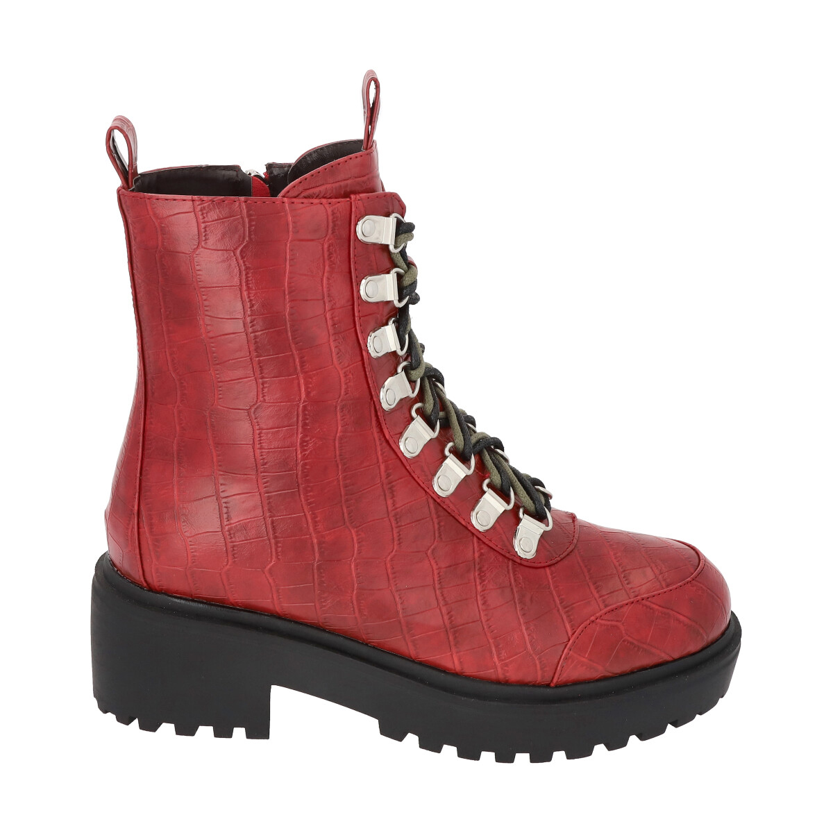 Botin Rojo Mujer Plataforma London 46 Police