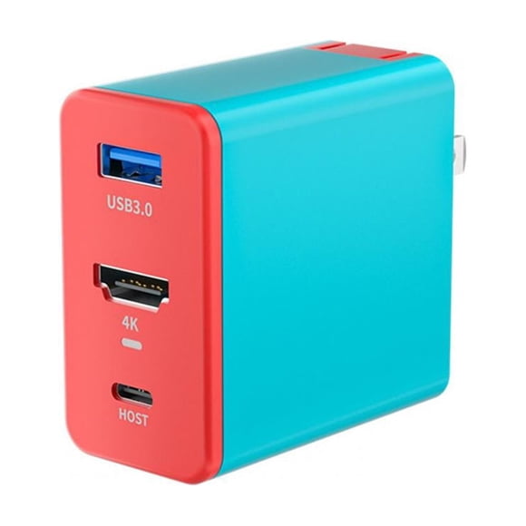 Adaptador de corriente para Switch, estación de acoplamiento de carga rápida de 4K HD PD 45W USB 5W con 3 puertos