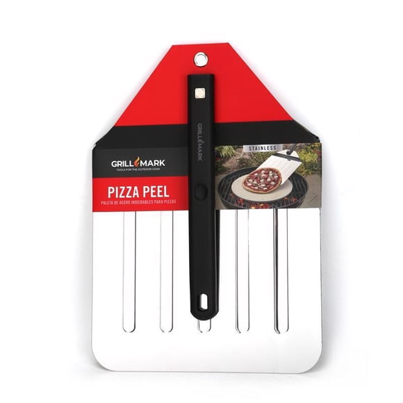 Pizza Peel Grill Mark, acero inoxidable, negro y plateado, paquete de 1