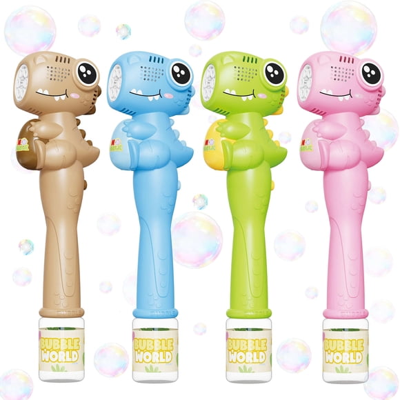 Set de 4 Varitas de Burbujas Recargables con Dinosaurios TECKMICO