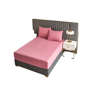 Genérico - Cubrecolchon Impermeable King Rosa