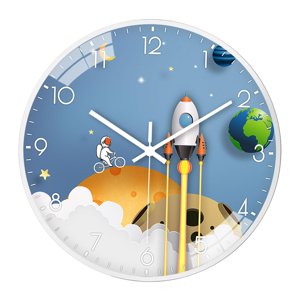 Bothyi - Astronauta Reloj De Pared Sin Tictac Adorno Silencioso Espacio En El Hogar Reloj Decorativo