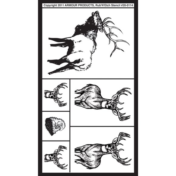 Plantilla Armour Etch 13 cm x 20 cm con diseño de vida silvestre