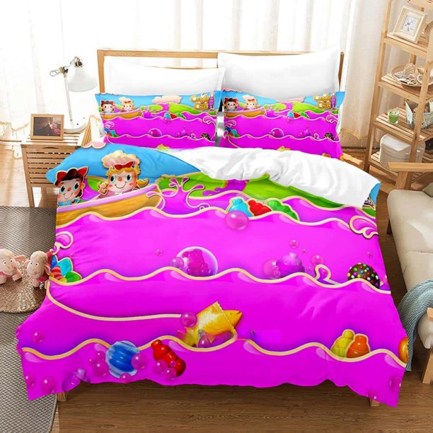 Game Candy Crush Soda Saga Bedding Set Single Twin Full Size Bed Set Adult Kid Bedroom Duvet cover Sets Home Textiles Bed Sheets