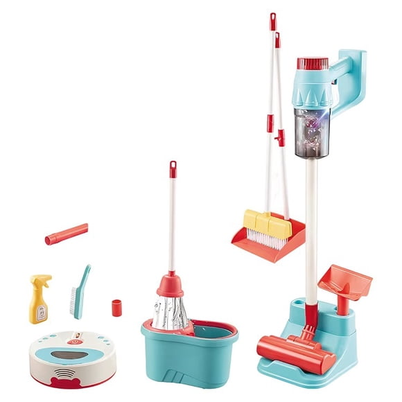 Kit de Limpieza Infantil con accesorios y aspiradora tobot a pilas