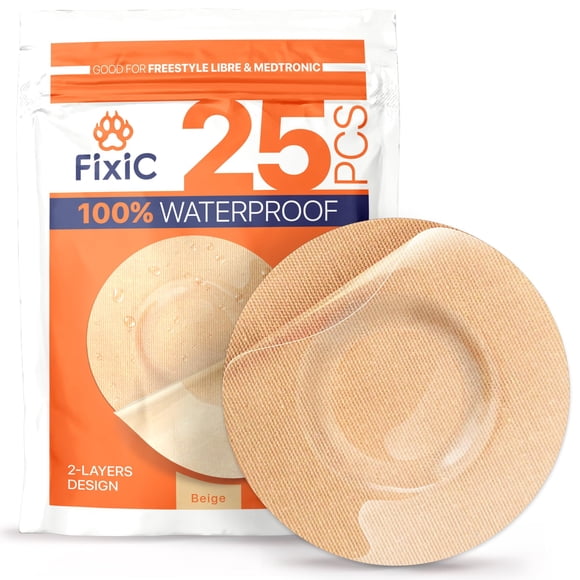 Parche adhesivo Fixic Freestyle para Libre 1, 2, 3 y Plus, 25 unidades