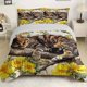 thumbnail image 1 of Sleeping Cat And Yellow Flowers Print bedding Includes One Duvet Cover And Two Pillowcases Without Filling for Bedroom Hotel Hostel And Dormitory Use, 1 of 1
