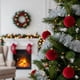 thumbnail image 1 of Set X6 Esferas Navideñas De Terciopelo Adornos Árbol Navidad Burdeos, 1 of 4