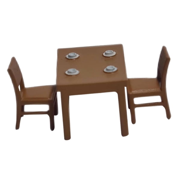 3 uds 1:87 escala HO modelo de muebles miniaturas conjunto de muebles decoración de diseño artesanías de resina colecciones de utilería para fotos con Amarillo